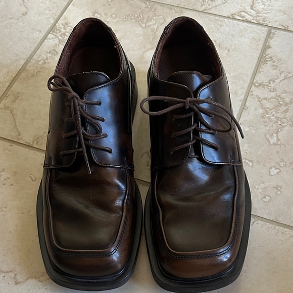 Kenneth Cole Reaction Men’s Dress Shoes Dark Brown Oxfords Size 10 Vintage - Picture 1 of 7